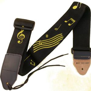 ELECTRIC/ACOUSTIC GUITAR STRAP TREBLE CLEFF MUSICAL NOTES